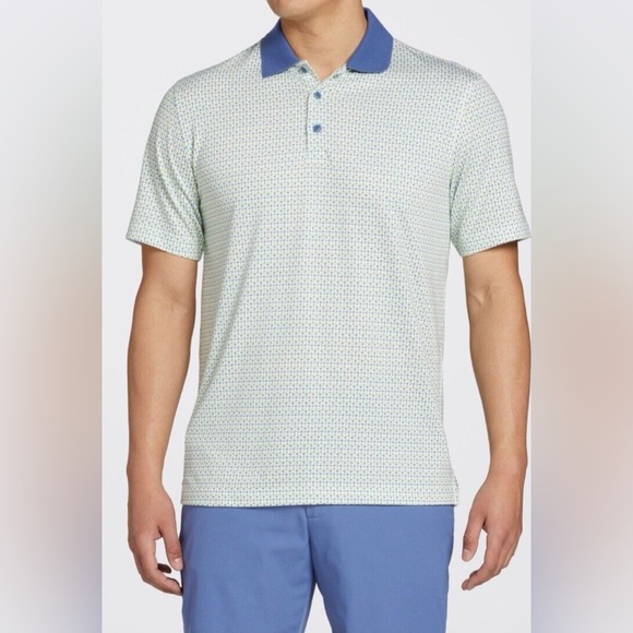 NWT Walter Hagen Men’s Clubhouse Polo in Nineteenth White/Lime in Various Sizes - Picture 5 of 9